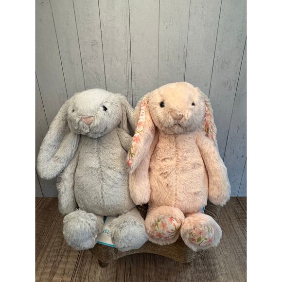 Jellycat Accessories - BUNNY BUNDLE Blush Bunny Cherry, Silver Bunny Small Jellycat Bashful Bunny